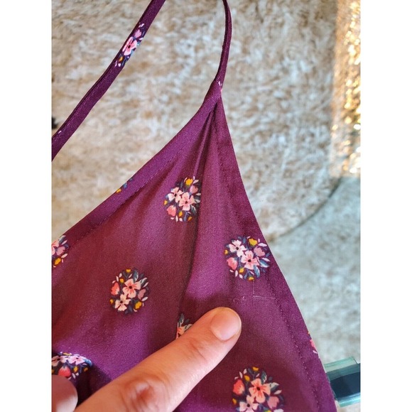 Old Navy Womens Purple Floral Rayon Scoop Neck Sleeveless Long Maxi Dress Size M - Picture 16 of 16